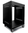 12U AV Equipment Rack With 19-Inch Steel Open Frame For Home Studio, 3-Inch Casters, Heavy Duty 550 Lb Capacity