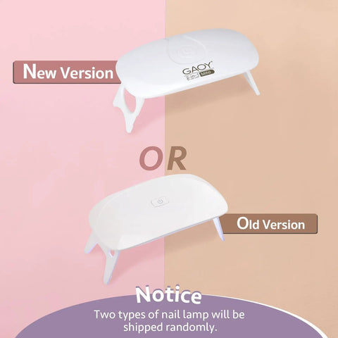 New and old versions of UV nail lamp from Poly Gel Nail Kit With UV Light Starter Kit For Beginners 6 Pcs Builder Gel Extension Set.