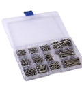 Hardcore 440 Piece 304 Stainless Steel Hex Head Socket Screws And Nuts Assortment Kit M3 Metric Bolts Nuts With 2 Hex Keys For Tough Home Repair Or Weekend DIY Projects Inside Rust Resistant Plastic Storage Case With Lid Organizer Tray, open
