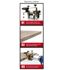 Operation method for Boss Level Stainless Steel Router Mortising Jig And Slotting Locator with depth adjustment for woodworking.