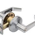 Keyed Lever Door Lockset For Commercial Use ADA Compliant Satin Chrome Office Entry Lock Light Duty Door Handle With Lock