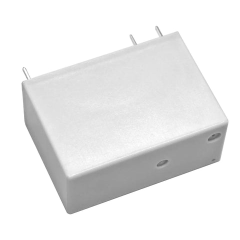 Close-up of Dual Pack 16A 12V SPST NO PCB Relay 6 Pin for DIY and auto industrial use, showcasing compact design and pins.