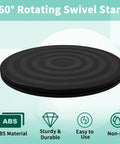 8 Inch Heavy Duty Rotating Swivel Stand With 360 Degree Rotation And Steel Ball Bearings, black ABS material