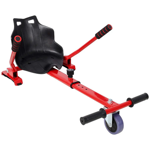 Go Kart Seat Attachment For Self Balancing Scooters Fits 6.5 Inch 8 Inch 10 Inch Adjustable Frame Drift Trike Kit in red
