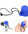 Threaded Rubber Scuba Tank Valve Cap Shield for Dust and Sand Protection, universal end cap plug for diving bottles, blue scuba gear accessory