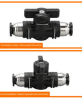 Half Inch Push To Connect Pneumatic Valve With Quick Connect Tube Fittings For Straight Air Flow Control In Compressed Air Systems, Pack Of 1
