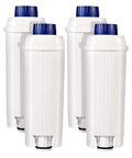 Top Shelf Reusable Coffee Maker Filter With Active Carbon Softener Fine Micropore Mesh Traps Grounds For Bright Crisp Cups Steady Flow Extraction Setup Heavy Duty Replacement Part four pack of filters in white with blue tops
