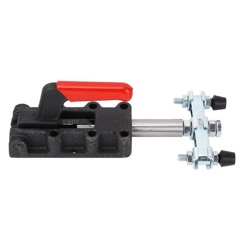 Beefy Heavy Duty Welding Toggle Clamp With Dual Heads 50mm Stroke Quick Release For Welding Fixtures Ribbed Plastic Handles Iron Base