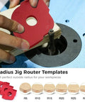 Straight Up Premium Heavy Duty Aluminum Radius Jig Router Templates Set Of 3 Killer Rounded Corner Guides For Flawless Woodworking Builds, R20 template on wood.