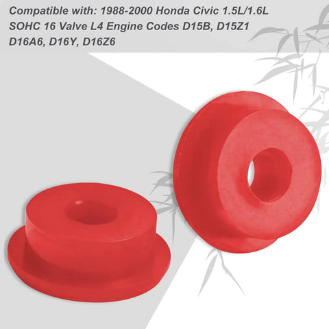 Red shifter stabilizer bushing kit for Civic CRX Del Sol 1988 2000 crisper shifts tighten up linkages smoother gear transitions.