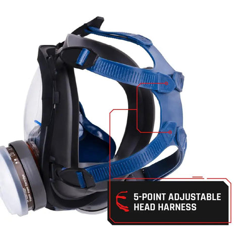 Pro Grade Full Face Air Purifying Respirator Mask With Activated Carbon Filters For Organic Vapors And Particulates, PT 100 Safety Gear For Painting, Construction, Mining, Auto Work And More CE Tested