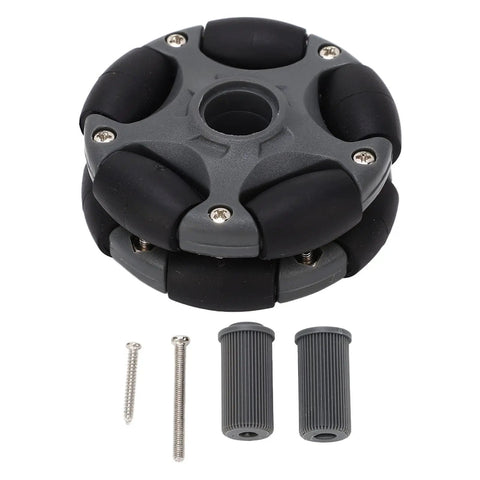 58mm Directional Robot Wheel with Double Row Tire for Precise Mobility 360 Degree Rotating Wheel for Robot Kits and Motors with components