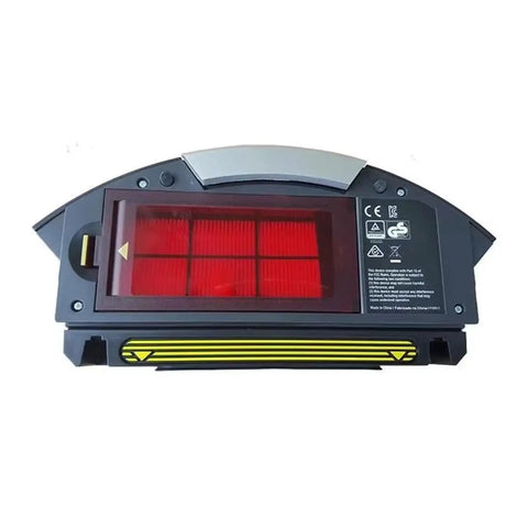 High Capacity Dust Bin Compatible With Irobot Roomba 800 And 900 Series Robot Vacuum Cleaner Replacement Canister top view with mesh filter.