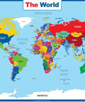 World Map Laminated Poster With Dry Erase Surface Double Sided For Home Classroom And Office Use 17 By 23 Inches Waterproof