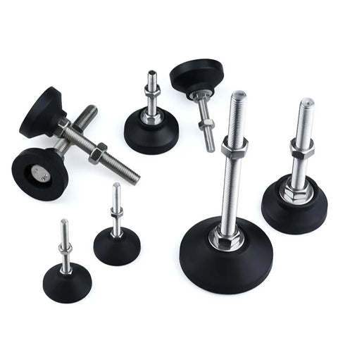 Adjustable Lathe Leg Set With 30mm Diameter Threaded Leveling Feet And Swivel Base, Articulating Legs, 4 Pieces, Heavy Duty Rust Resistant