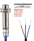 Inductive Proximity Sensor Switch M12 Shield Type LJ12A3 2 Z BY 2mm Detect Distance 10 To 30 V DC 200mA PNP Normally Open 3 Wire Cable 120cm For Metal Detection and Automation, shielded metal sensor with 3-wire leads