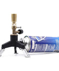 Portable Lab Gas Torch with Tripod Multifunction Lab Style Burner with butane canister attached, field-ready setup.