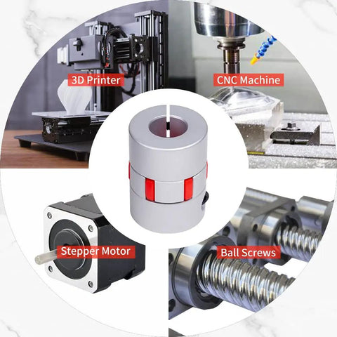 40Mm By 55Mm Aluminum Shaft Coupling For Servo And Stepper Motors With 12Mm To 19Mm Bore Jaw Style Flexible Spider Coupler For 3D Printer DIY Encoder CNC Machines Beefy Heavy Duty Aviation Aluminum Anodized Finish on 3D printer, CNC, stepper motor, ball screw