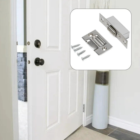 Stainless Steel Cabinet Roller Catch With Spring Ball Latch Stopper Prevents Wall Damage, No Fuss Install On Hinge