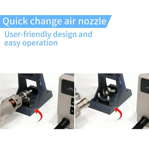 Lead Free 1000W Hot Air Soldering Station With Digital LCD Display For PCB Repairs BGA Rework SMD Desoldering Auto Sleep Mode nozzle change