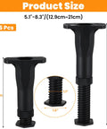 Built Tough As Nails Adjustable Bed Support Legs Six Pack Heavy Duty Telescopic Center Stands 5.1" to 8.3" size dimensions