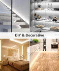 40ft Tunable White LED Strip Light With 1344 LEDs, dimmable 3000K to 6500K, accent lighting in various indoor settings