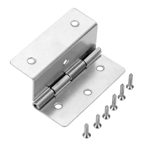 4 Pack 59mm Silver Cabinet Door Hinges For Furniture And Luggage Boxes, Heavy Duty Six Hole Tri Fold Decorative Hardware