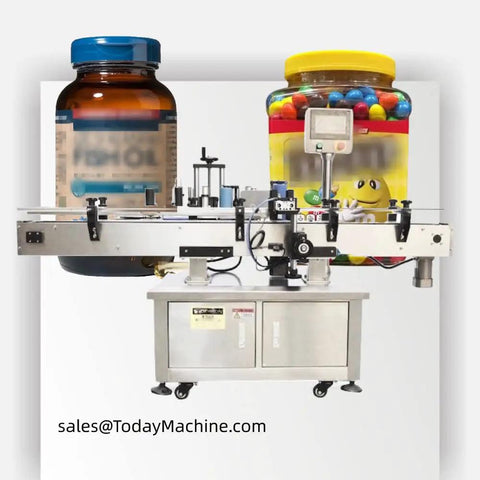 Rock Solid High Speed Automatic Labeling Machine For Oral Liquid Vials Ampoules And Reagent Tubes applying labels to vials and jars.