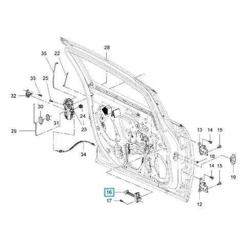 Exploded view of Vauxhall Astra J Door Hinges Kit Left And Right Front For 2009 2010 2011 2012 2013 2014 2015 Heavy Duty Metal Construction