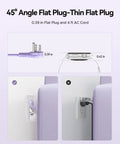 Travel Ready Cruise Approved Power Strip With Four Foot Extension Cord showing angled flat plug design for easy access.