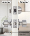 Two Sets Keyed Alike Entry Door Knob And Deadbolt Lock Combo Set For Front Door With Satin Nickel Finish side view