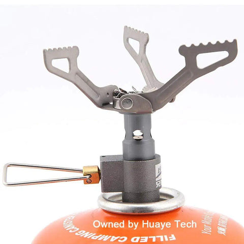 Ultra Lightweight Titanium Gas Stove For On The Go Camping And Picnics, Portable burner attached to gas canister