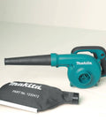 Two In One Blower Vacuum with 145 CFM Air Volume and 203 MPH Air Speed shown with bag for jobsite use