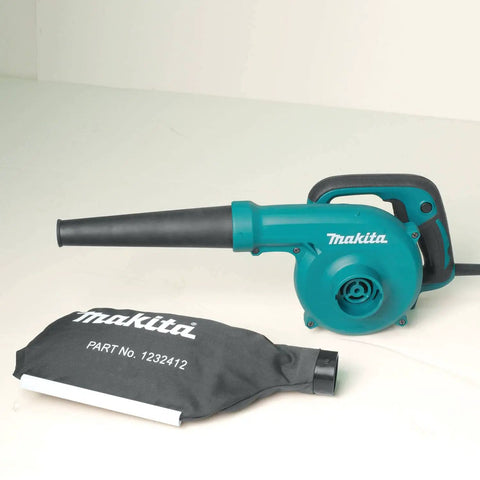 Two In One Blower Vacuum with 145 CFM Air Volume and 203 MPH Air Speed shown with bag for jobsite use