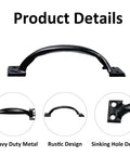 12 Pack 4 Inch Vintage Barn Door Pulls In Black Metal Screw In Handles For Cabinets And Drawers Heavy Duty Rustic Gate Knobs