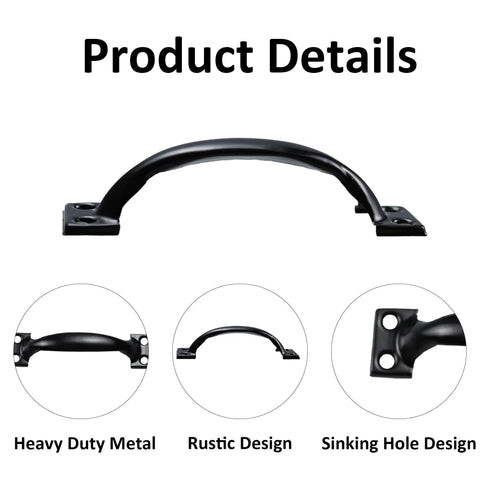 12 Pack 4 Inch Vintage Barn Door Pulls In Black Metal Screw In Handles For Cabinets And Drawers Heavy Duty Rustic Gate Knobs