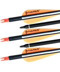 32 Inch Carbon Practice Arrows Set of 12 for Youth Kid Friendly Compound and Recurve Bow Orange Removable Nocks