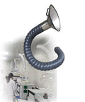 Heavy Duty Stainless Steel Fume Extractor With 360 Flex Articulating Arm And Long Duct Hose installed in a laboratory setting.