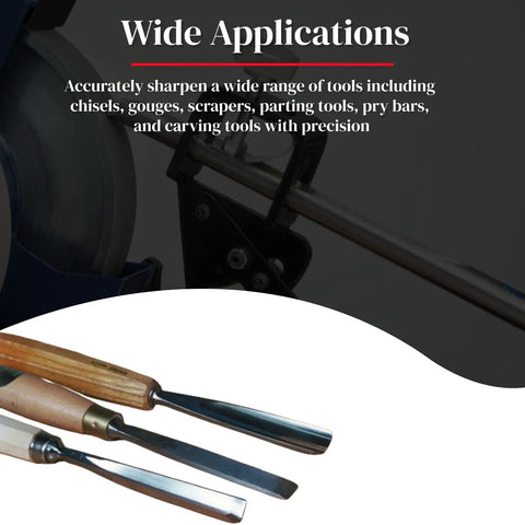 Heavy Duty Sharpening System For 8 Inch Grinders Complete Kit With Quad Jig and dual quick mount bases sharpening chisels