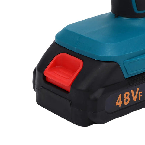 Nifty 2-Speed Cordless Drill for Home Use with US Plug Provides Two Flexible Speed Settings and Forward and Reverse Control for Quick Screw Jobs side view showing battery pack and control switch.