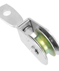 6 Pack 4 Inch Heavy Duty Single Pulley Block Swivel Roller made from solid iron zinc plated for 3 8 inch cable wire rope