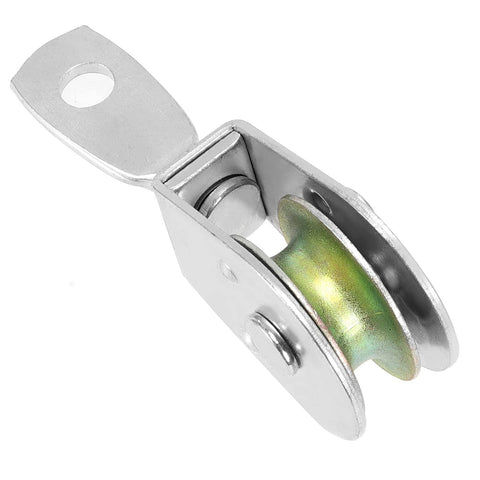 6 Pack 4 Inch Heavy Duty Single Pulley Block Swivel Roller made from solid iron zinc plated for 3 8 inch cable wire rope