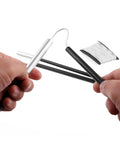 Hands holding tent poles with Replacement Shock Cord Kit for Tent Poles and Outdoor Gear Built Tough Elastic Bungee Cord in background