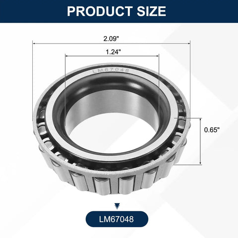 Heavy Duty Tapered Roller Bearing Cone With 1.24 Inch Bore And 2.09 Inch Outer Diameter 0.65 Inch Thick Chrome Steel ABEC Three