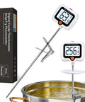 Instant Read Candy Thermometer With Pot Clip For Cooking, Baking, Candy And Cheese Making, 10 Inch Probe, Digital Kitchen Thermometer
