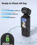Pocket POV Camera With 180 Degree Rotating Lens, One-Tap Recording, 32GB Memory, 7 Hour Battery, Handy Vlog Cam, Dark Gray Finish