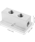Solid Pro Grade Multi Port T Type Pneumatic Air Manifold Block With 2 Way 4 Hole Compact Design For Industrial Gas Distribution And Smooth Unobstructed Air Flow