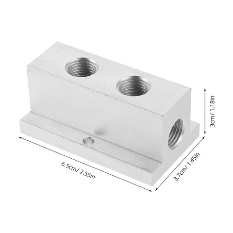 Multi Port T Type Pneumatic Air Manifold Block 2 Way 4 Hole Compact Gas Distributor For Compressed Air Systems And Industrial Flow Control Pro Grade Durable Bracket For Stable Installation And Efficient Gas Flow