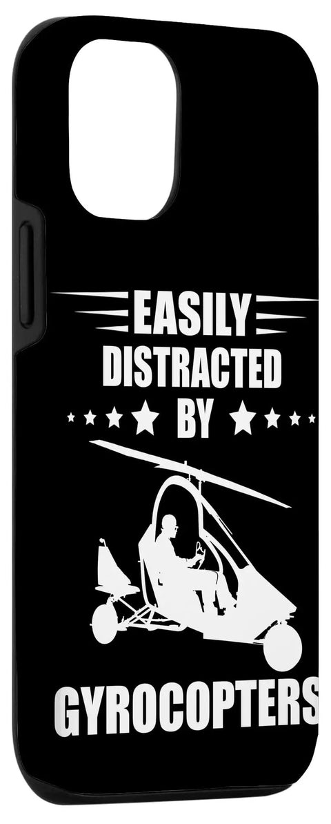 12 And 12 Pro Gyrocopter Aviation Case With Easily Distracted By Gyrocopters Graphic Shockproof Protective Phone Case