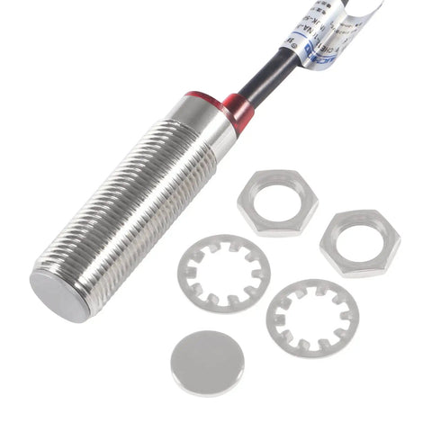 Three Pack Inductive Proximity Sensor Switch Detector, DC 5 to 30V, 3 Wire, NPN NO Output, with mounting nuts and discs